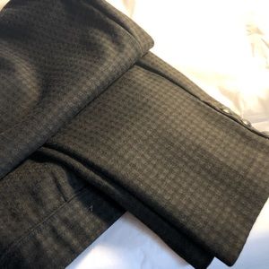 TALBOTS OLIVE GREEN BLACK GLEN CHECK LEGGINGS BLACK SNAPS